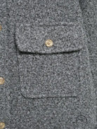 Gray wool blazer with gold buttons in Langry fashion coat