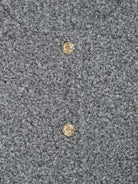 Gray textured woolen coat with gold buttons, Langry fashion ملابس