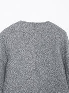 Grey Langry fashion sweater with ribbed neckline in woolen coat style