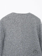 Grey langry woolen coat with ribbed sweater texture in fashion ملابس