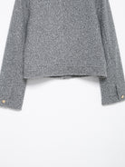Gray textured wool jacket with gold buttons in Langry fashion