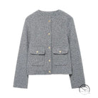 Gray tweed cropped jacket in Langry autumn winter fashion coat