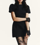 Langry fashion black lace gloves with floral patterns for enchanting dress