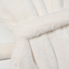 Langry faux fur robe with soft velvet texture and lace-up waist trimming