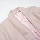 Elegant blush pink blazer with satin lining in langry fashion coat