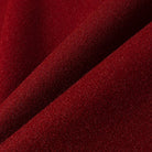 Elegant langry fashion woolen coat with deep red glittery velvet fabric