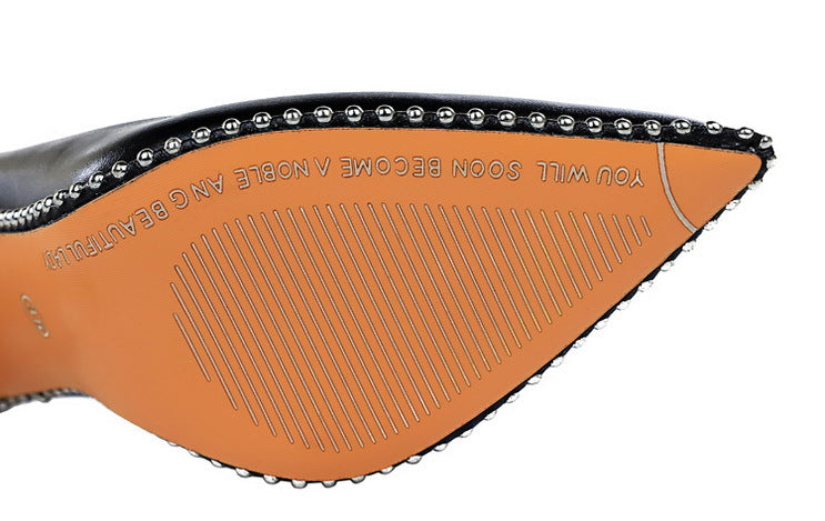 Studded-edge high heel sole of Party Thinner High Heels for stylish fashion ملابس