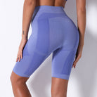 Blue athletic shorts from Langry, ideal for yoga and fashion-forward ملابس