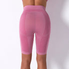 Pink seamless athletic shorts from Seamless Knit Breathable Striped Shorts Yoga Pants fashion