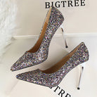 Elegant Langry silver glitter high heel pumps in fashion