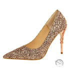 Elegant rose gold glitter langry fashion stiletto heel pump