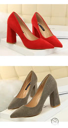 Two pairs of langry suede high-heeled pumps in Comfy Skinny High Heels fashion