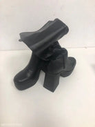 Classic black knee-high boots with chunky heels and platform design for a stylish look