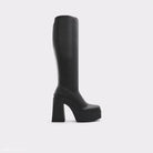 Classic Black Knee-High Boots featuring a chunky heel for a fashionable look