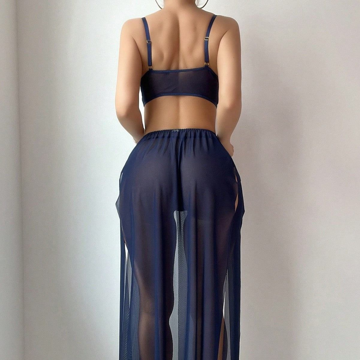 Cute Lingerie Sheer Mesh Slit Perspective