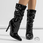 Leather Shoes Short High Heel Riding Boots