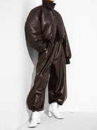 Loose Faux Leather Trousers