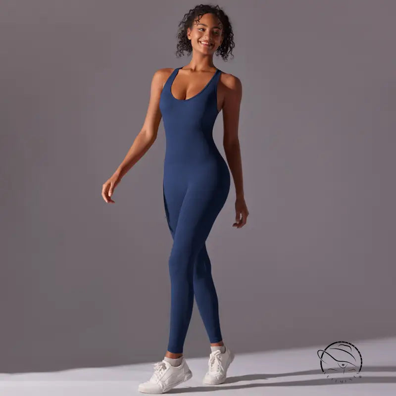 Spring Gym Seamless Shaping Yoga Jumpsuit Integrated Belly Contracting Close Fitting Sports Back one Piece