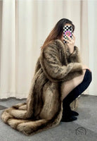 Elegant cozy faux fur coat in luxurious langry fashion