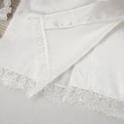 White satin pillowcase with lace trim for Langry ice silk pajamas