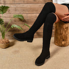 Suede Low Heel Over the Knee Boots