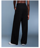Black langry fashion sweatpants with elastic waistband