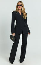 Langry black tailored slim fit blazer in fashion ملابس