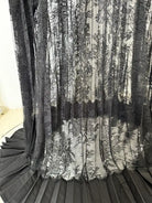 Black lace pleated skirt in Langry high-end floor length fashion dress