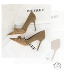 Beige satin Langry fashion stiletto heels with bow detail