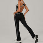 Langry black athletic pants with white stripes for fashion ملابس