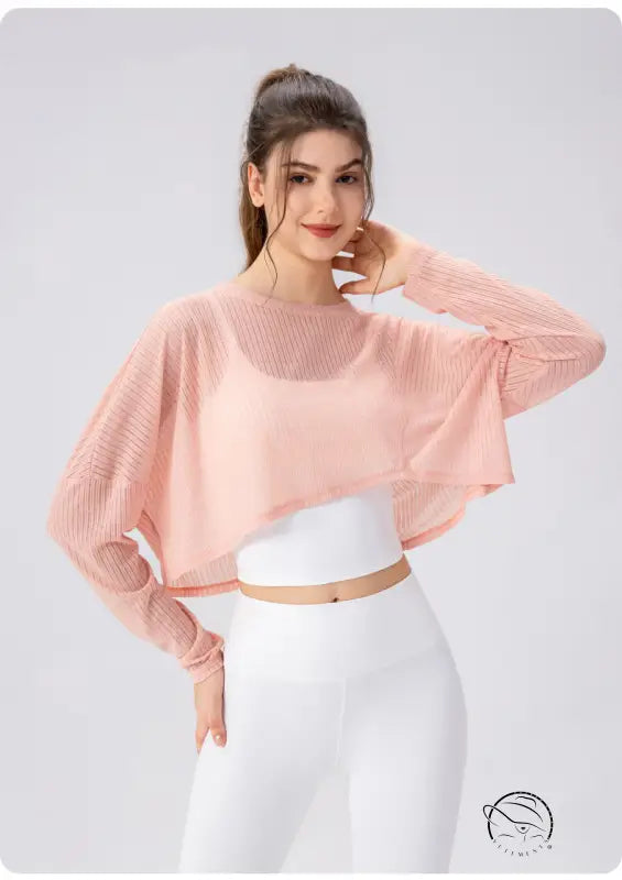 Women Yoga Blouse Long Sleeve Lightweight Breathable Workout Top Loose Outdoor Running Casual Sports