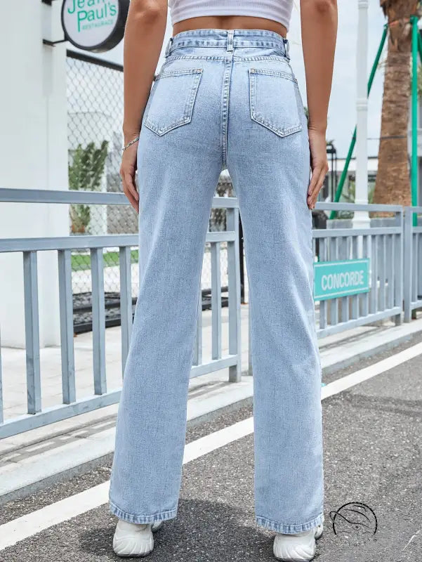 Fashionable Denim Trousers Wide Leg Straight Loose