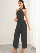 Elegant Backless Straight Jumpsuit
