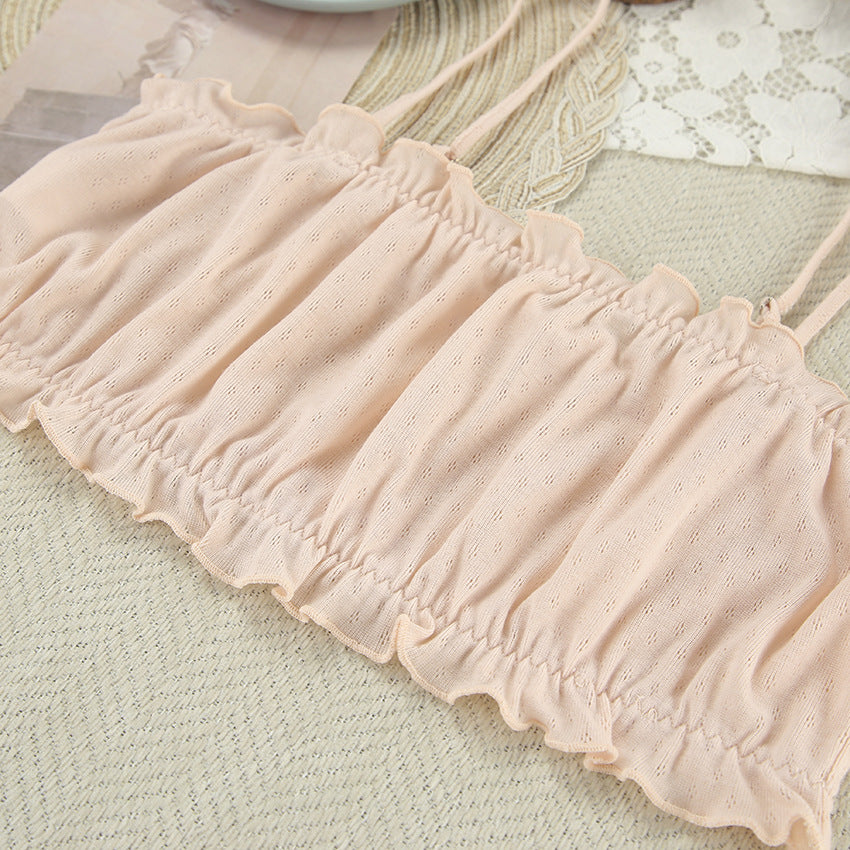 Delicate blush pink cropped top in Langry fashion ملابس nightgown set