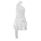 Elegant High Grade off Shoulder Dress in white, a stylish choice for modern fashion ملابس