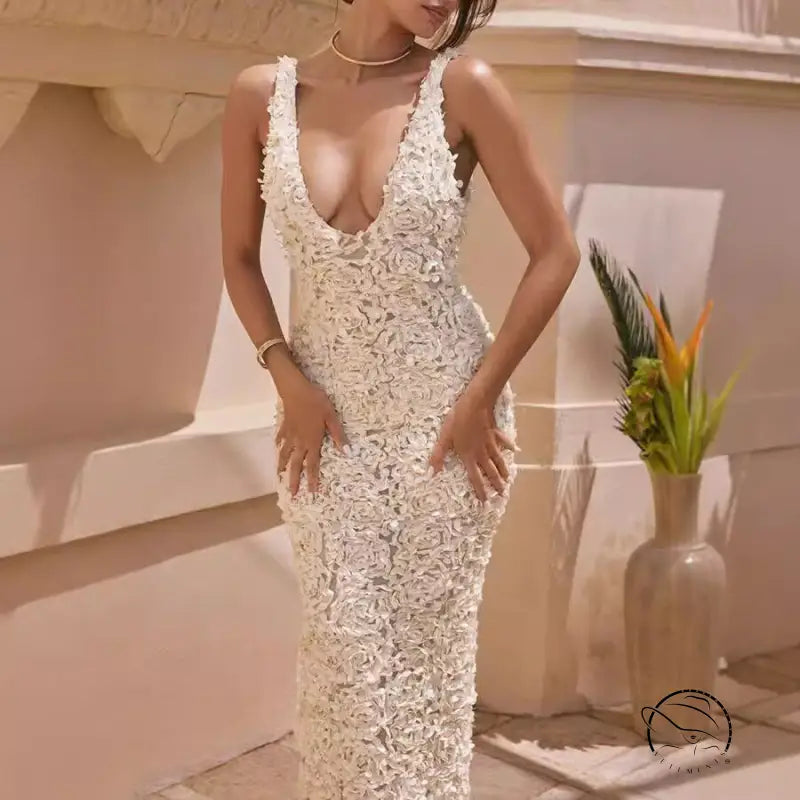 Spring Summer Strap Split Dress Casual Loose Vacation Women Clothing