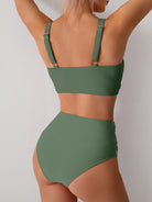 Olive green two-piece Gorgeous Split Swimsuit, a trendy choice in ملابس fashion