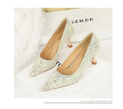 Elegant white lace high heel shoe in Langry fashion style