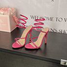 Summer Snake Shaped Rhinestone High Heel