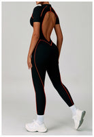 Black and red langry Beauty Back Tight Jumpsuit for yoga exercise