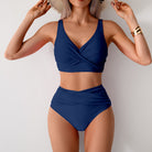 Navy blue two-piece Gorgeous Split Swimsuit, stylish langry fashion ملابس for summer