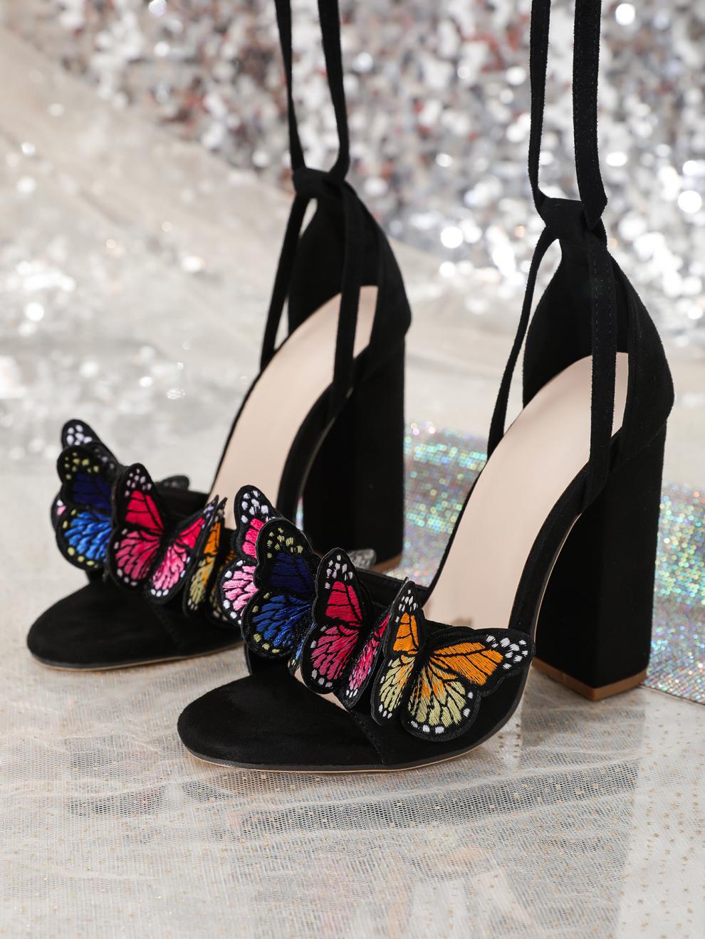 Embroidered Three Dimensional High Heels