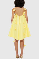 Yellow floral-embellished Casual Loose Vacation Dress from Langry fashion ملابس