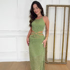 Green crochet dress from Summer Irregular Asymmetric collection, stylish women’s ملابس