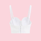 White lace bra with adjustable straps in Langry fashion corset top
