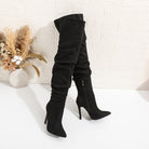 Elegant langry fashion black suede over-the-knee boots