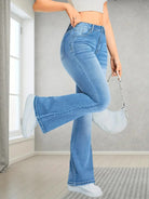 Comfy Jeans Stretch Multi Craft Pocket Design Slim Fit Light Blue Trousers