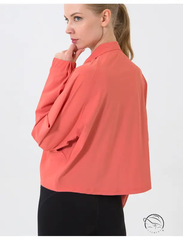 Autumn Winter Zip Up Shirt Women Girllulu Sports Top Stand Collar Loose Breathable Fitness Clothes Coat