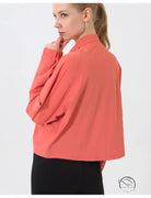 Autumn Winter Zip Up Shirt Women Girllulu Sports Top Stand Collar Loose Breathable Fitness Clothes Coat