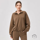 Winter Yoga Wear Sports Sweater Modal Loose Casual Stand Collar Running Fitness Top